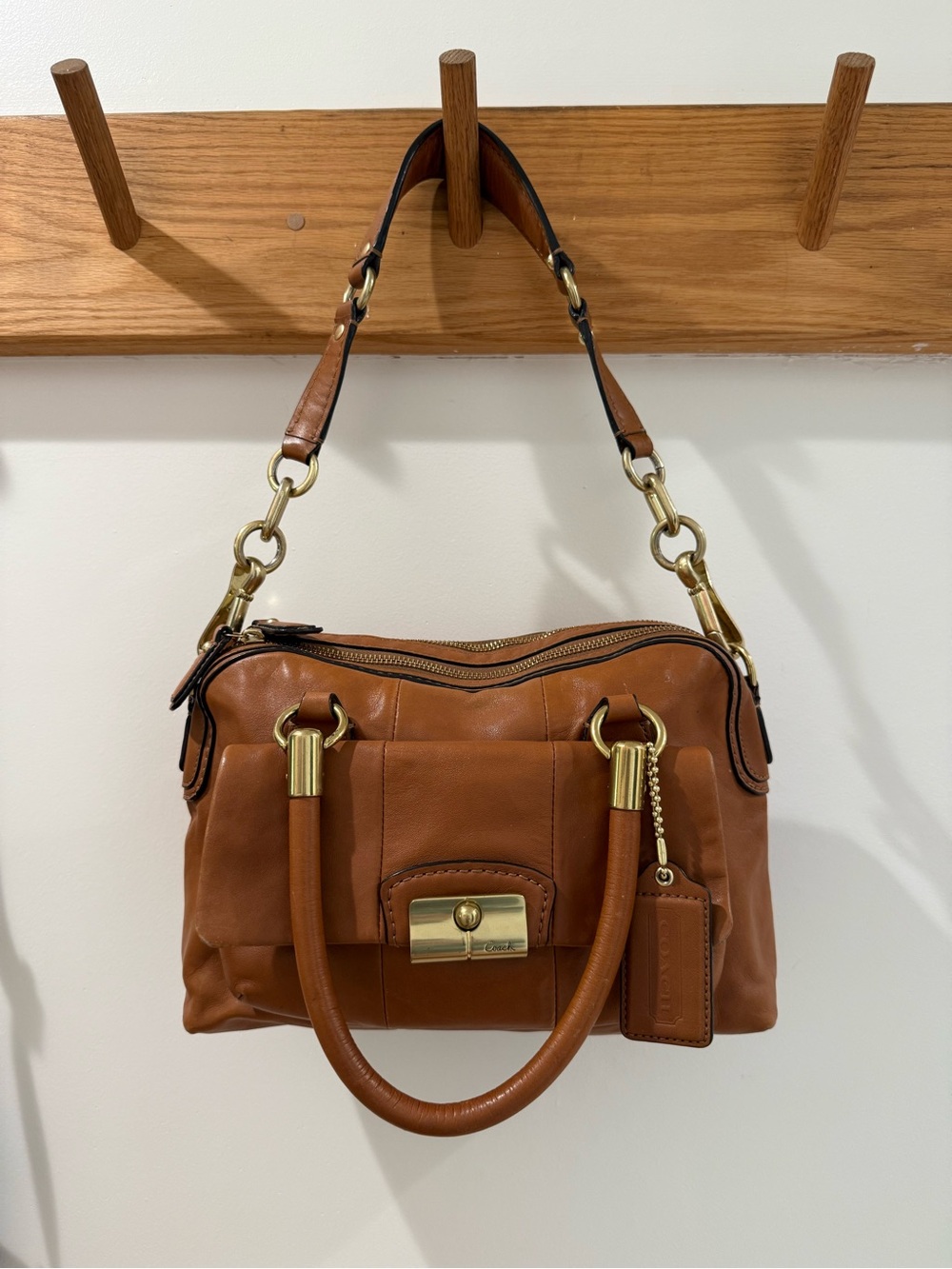 Coach Kristin Satchel Bag in Brown Leather